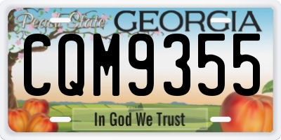 GA license plate CQM9355