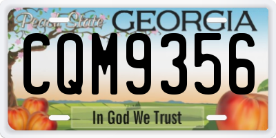 GA license plate CQM9356