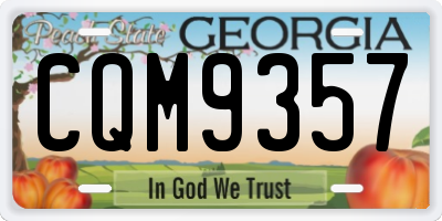 GA license plate CQM9357