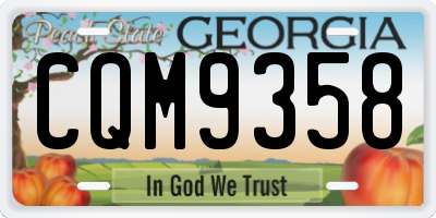 GA license plate CQM9358