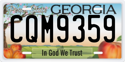 GA license plate CQM9359