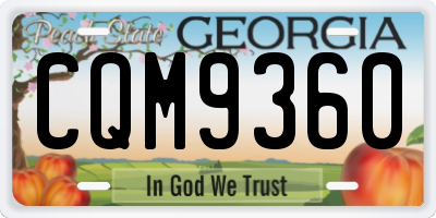 GA license plate CQM9360