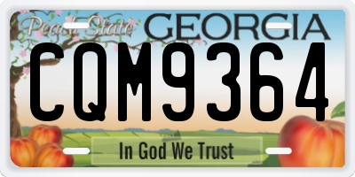 GA license plate CQM9364