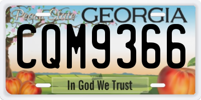 GA license plate CQM9366