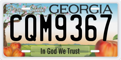 GA license plate CQM9367