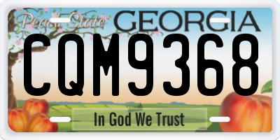 GA license plate CQM9368