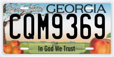 GA license plate CQM9369