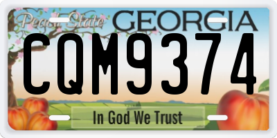 GA license plate CQM9374