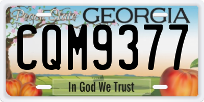 GA license plate CQM9377