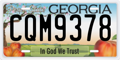 GA license plate CQM9378