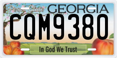 GA license plate CQM9380