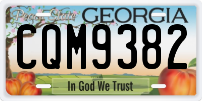 GA license plate CQM9382
