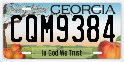 GA license plate CQM9384