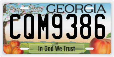 GA license plate CQM9386