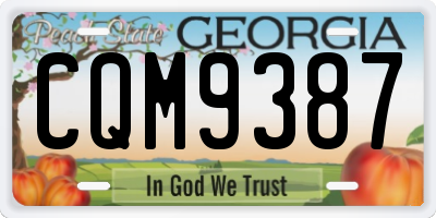 GA license plate CQM9387