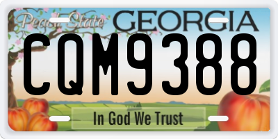 GA license plate CQM9388