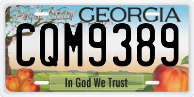 GA license plate CQM9389
