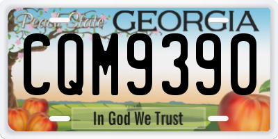 GA license plate CQM9390