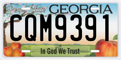 GA license plate CQM9391