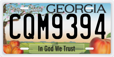 GA license plate CQM9394