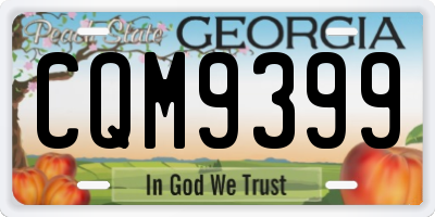 GA license plate CQM9399