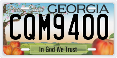 GA license plate CQM9400