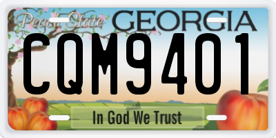 GA license plate CQM9401