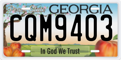 GA license plate CQM9403
