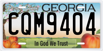 GA license plate CQM9404