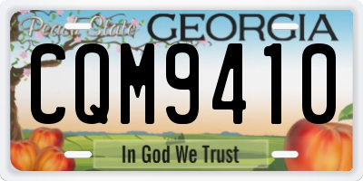 GA license plate CQM9410
