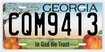 GA license plate CQM9413