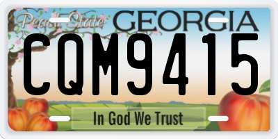 GA license plate CQM9415
