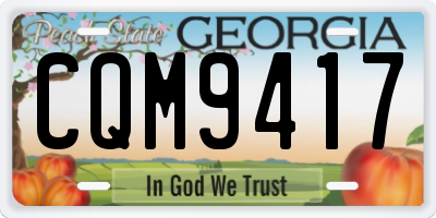 GA license plate CQM9417