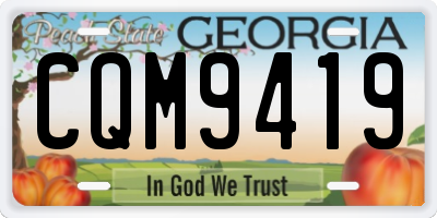 GA license plate CQM9419