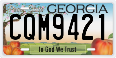 GA license plate CQM9421