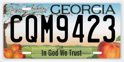 GA license plate CQM9423