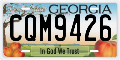 GA license plate CQM9426