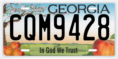GA license plate CQM9428