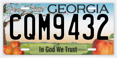 GA license plate CQM9432