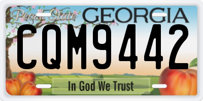 GA license plate CQM9442