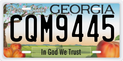 GA license plate CQM9445
