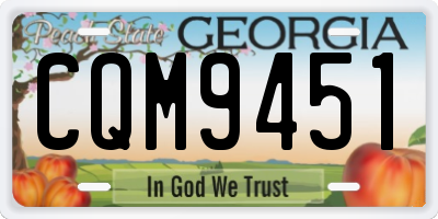 GA license plate CQM9451