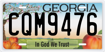GA license plate CQM9476