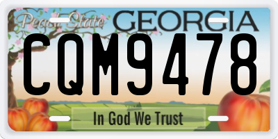 GA license plate CQM9478