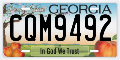 GA license plate CQM9492