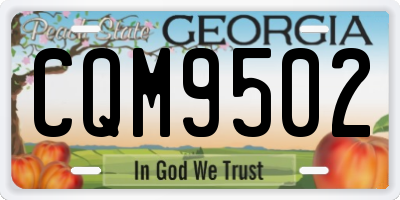 GA license plate CQM9502