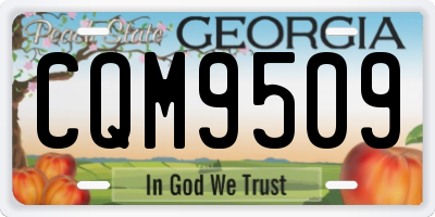 GA license plate CQM9509