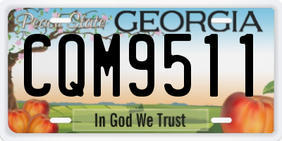 GA license plate CQM9511