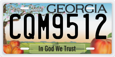 GA license plate CQM9512