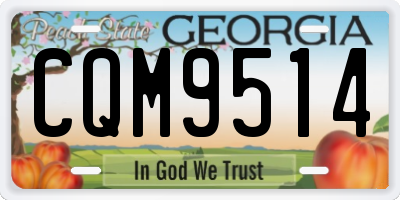 GA license plate CQM9514
